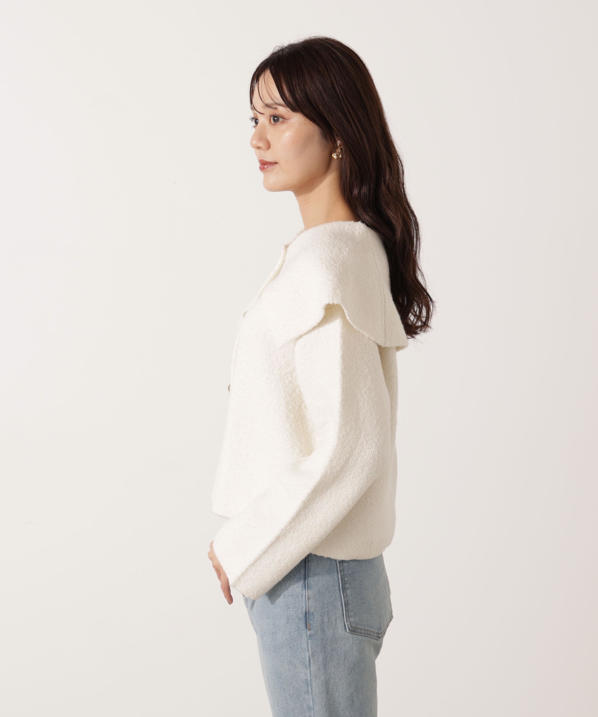 PROPORTION BODY DRESSING「ビッグカラーカーディガン 25AW」|カーディガン|