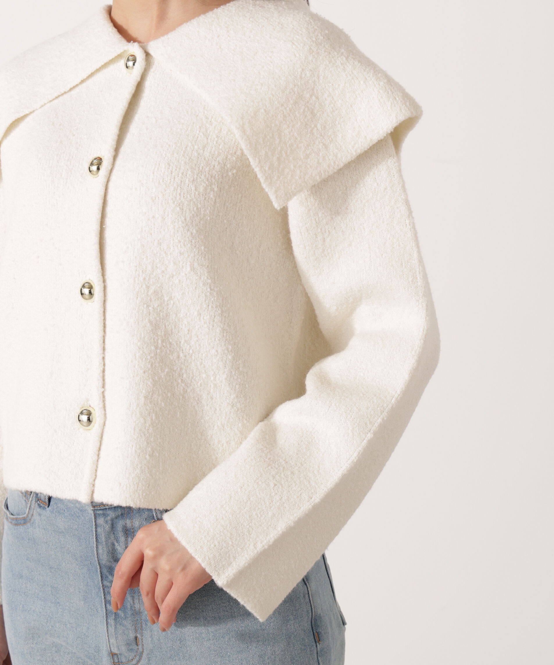 PROPORTION BODY DRESSING「ビッグカラーカーディガン 25AW」|カーディガン|