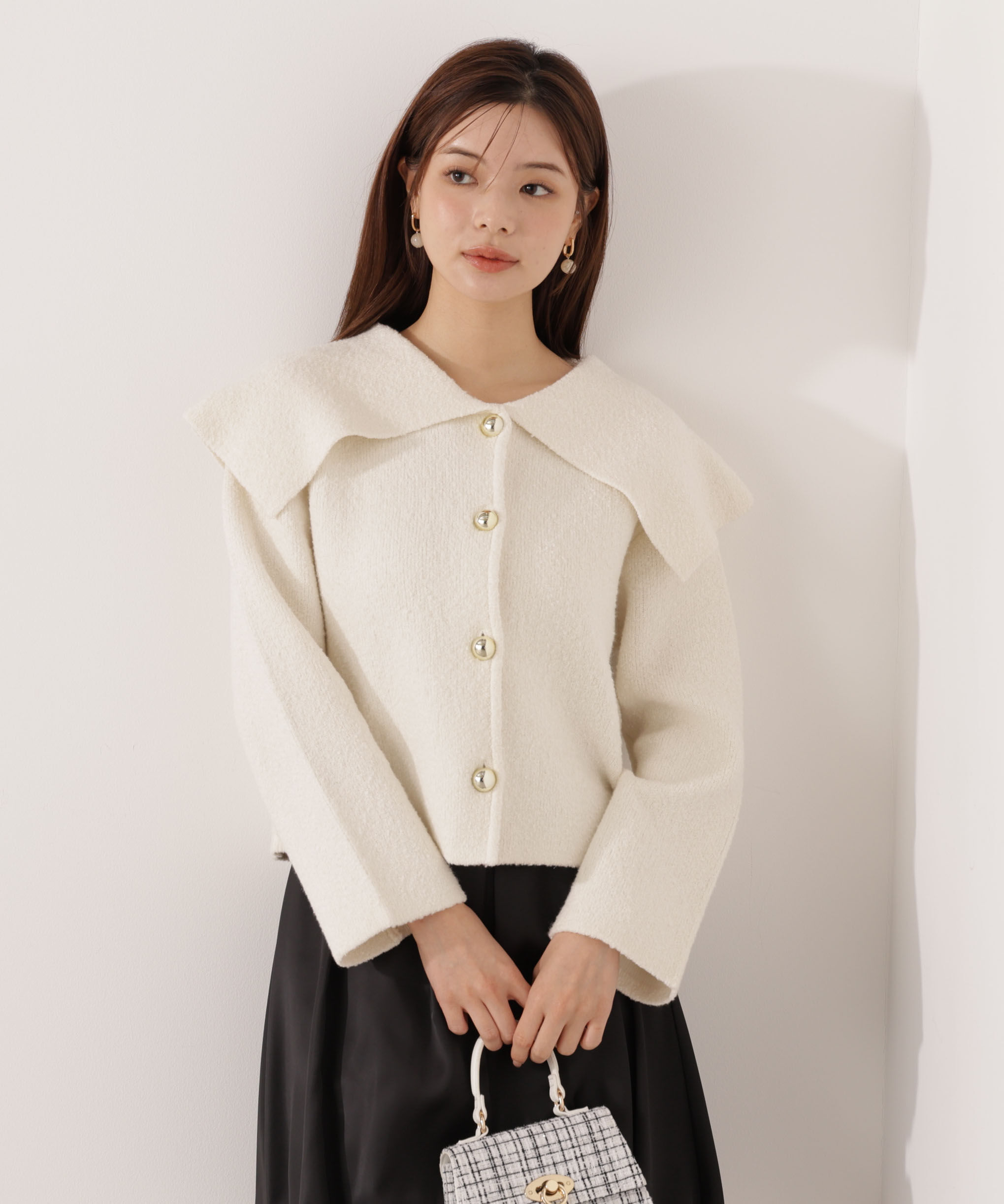 PROPORTION BODY DRESSING「ビッグカラーカーディガン 25AW」|カーディガン|