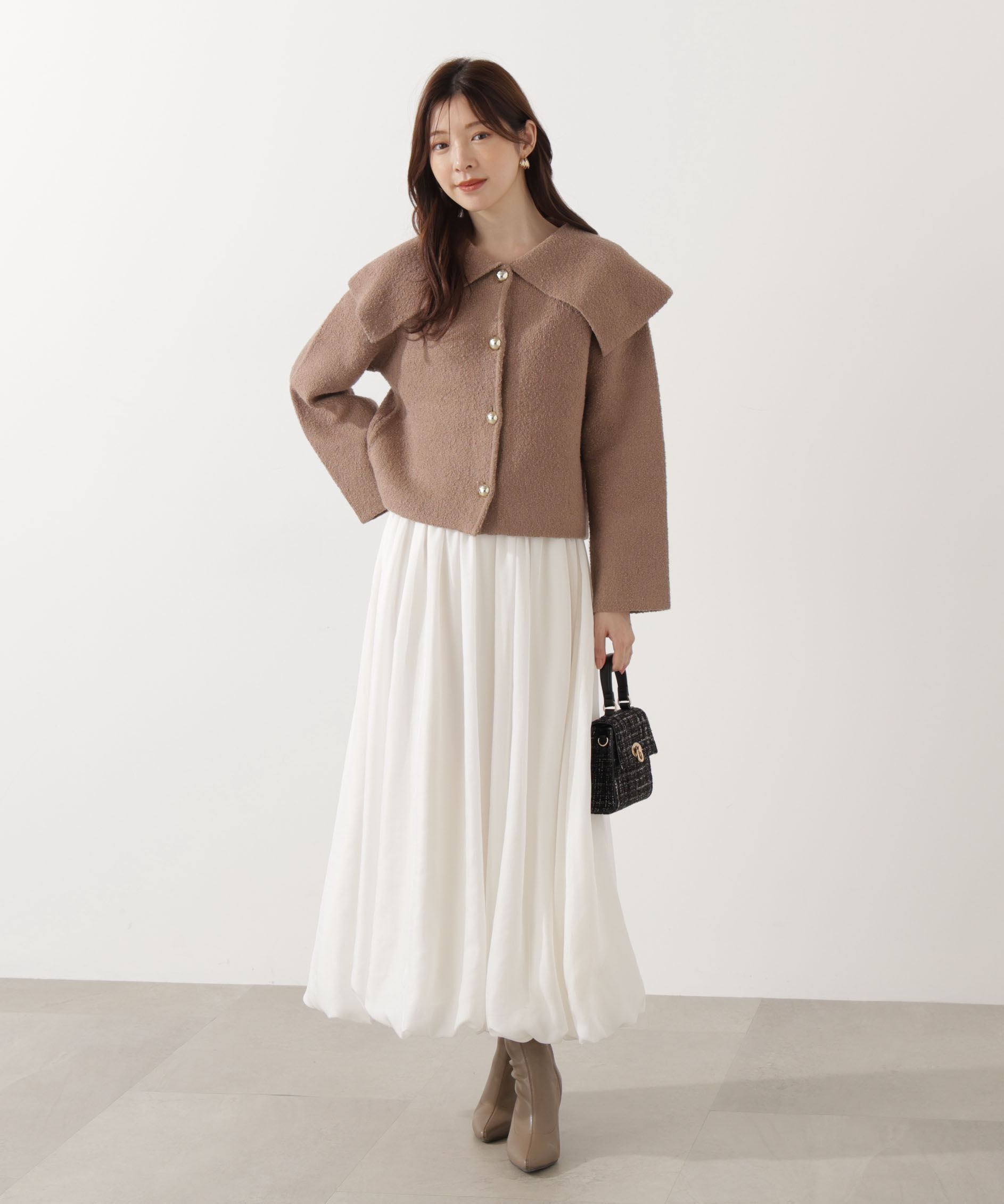 PROPORTION BODY DRESSING「ビッグカラーカーディガン 25AW」|カーディガン|