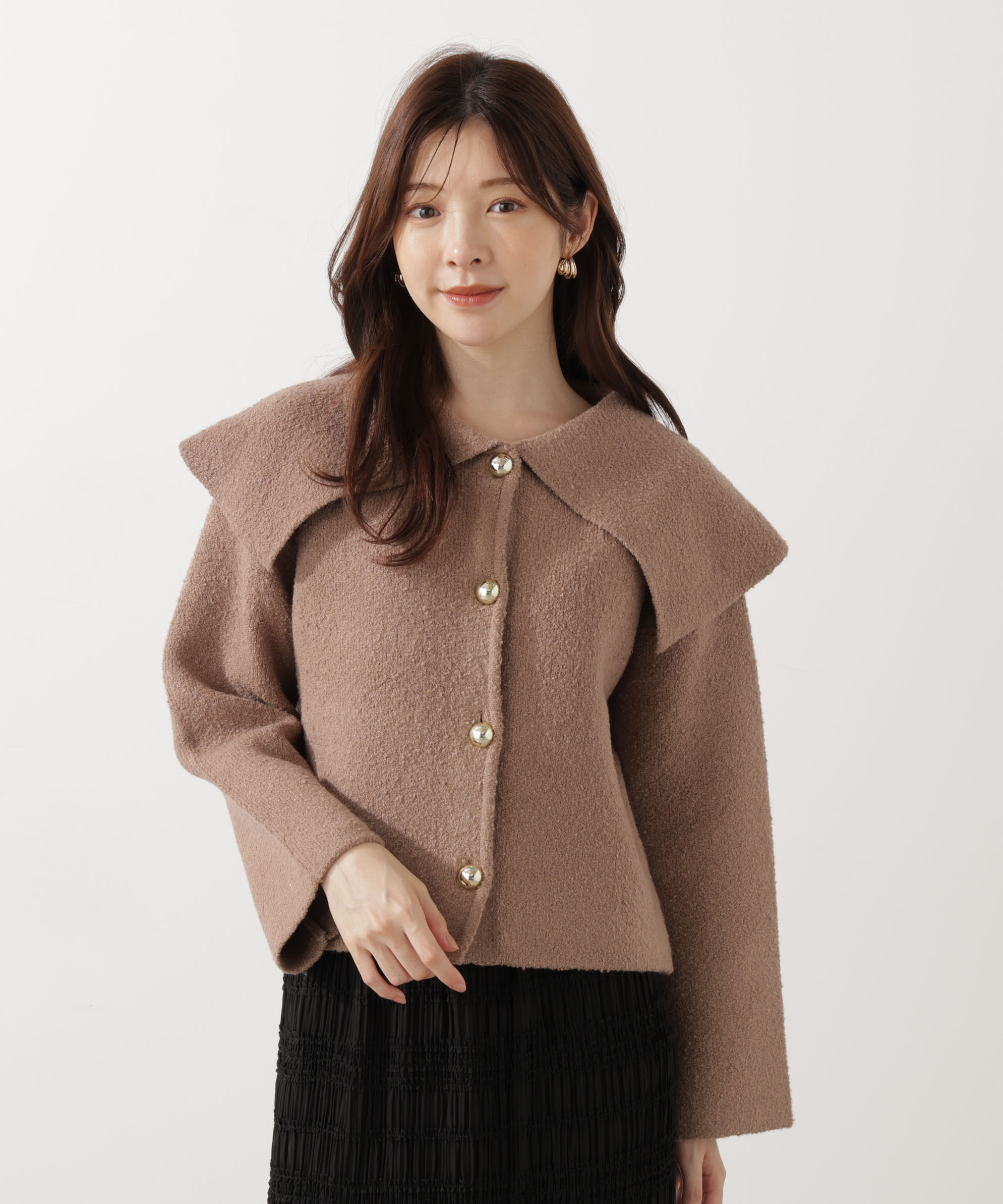 PROPORTION BODY DRESSING「ビッグカラーカーディガン 25AW」|カーディガン|