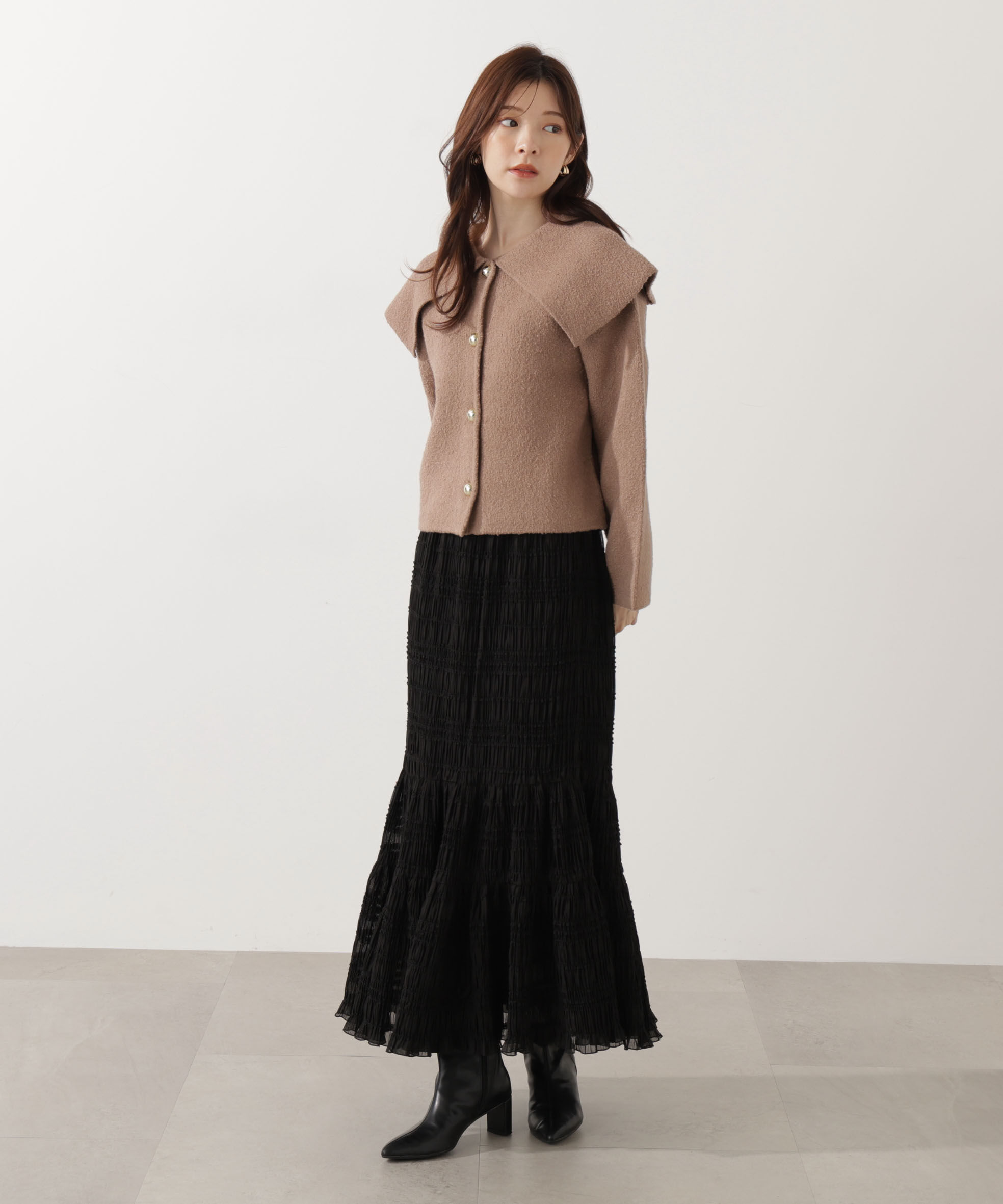 PROPORTION BODY DRESSING「ビッグカラーカーディガン 25AW」|カーディガン|