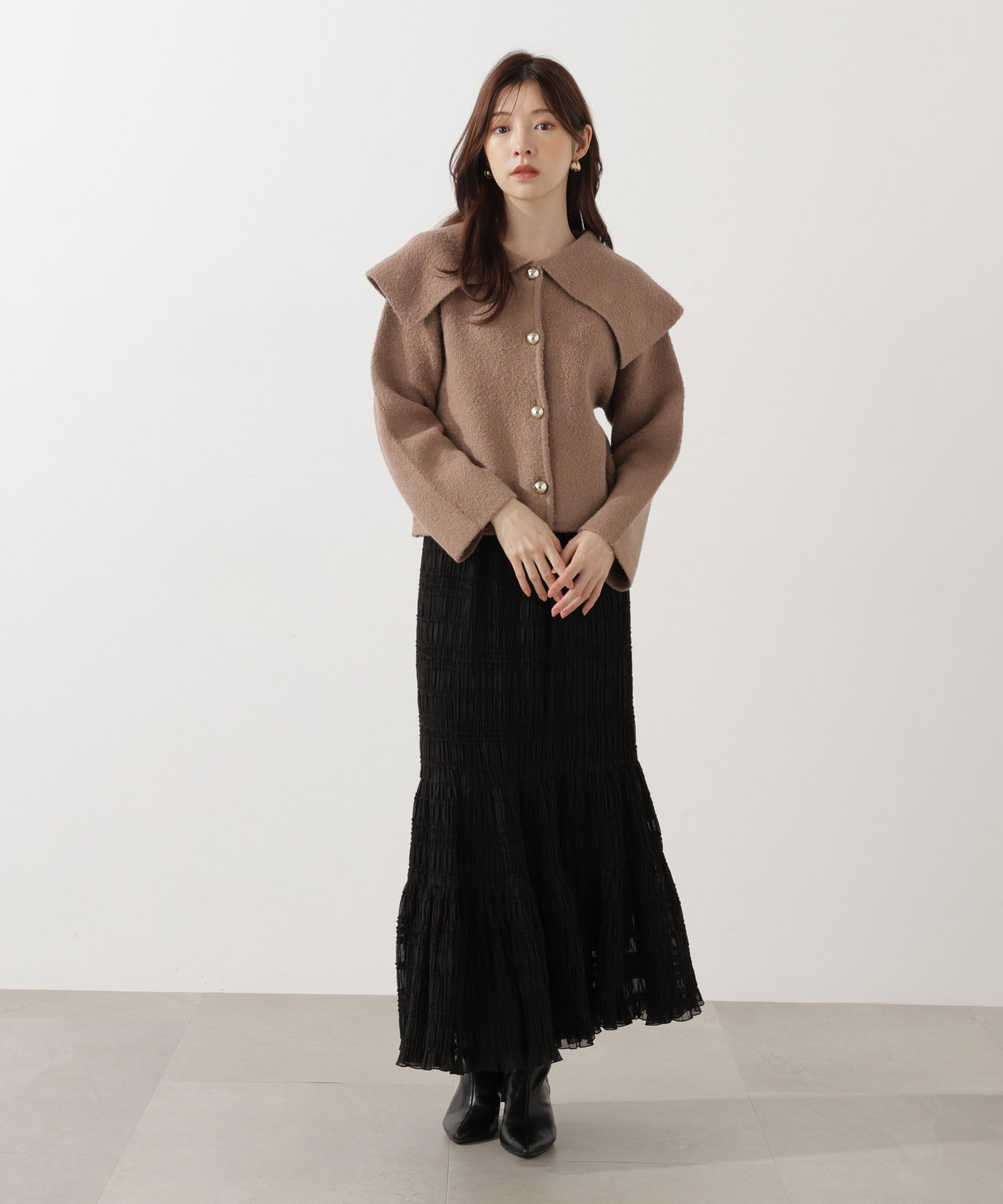 PROPORTION BODY DRESSING「ビッグカラーカーディガン 25AW」|カーディガン|