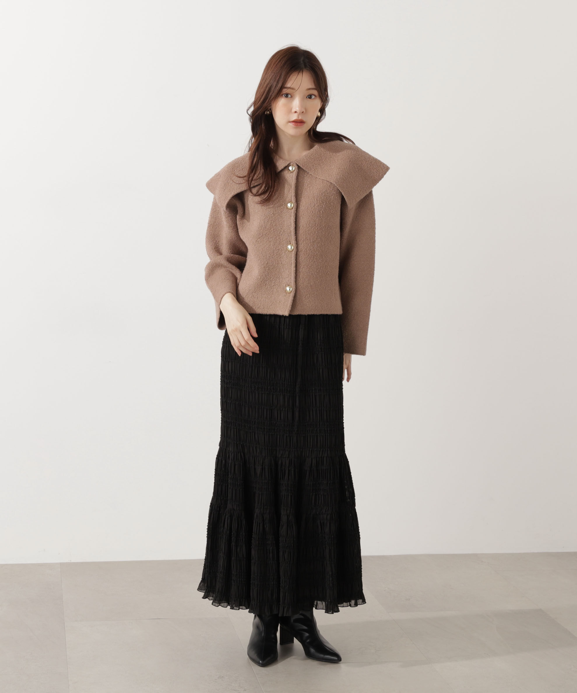 PROPORTION BODY DRESSING「ビッグカラーカーディガン 25AW」|カーディガン|