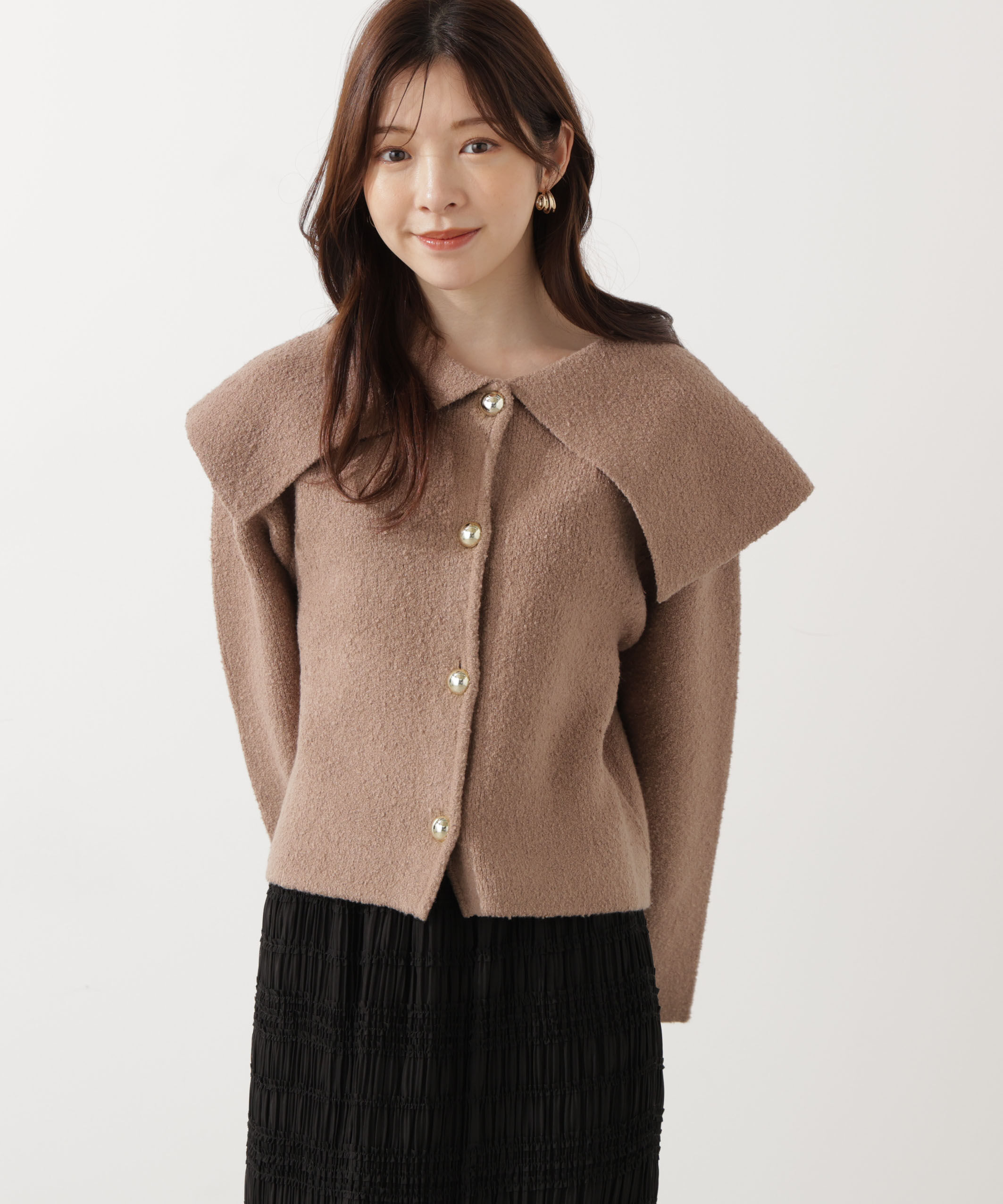 PROPORTION BODY DRESSING「ビッグカラーカーディガン 25AW」|カーディガン|