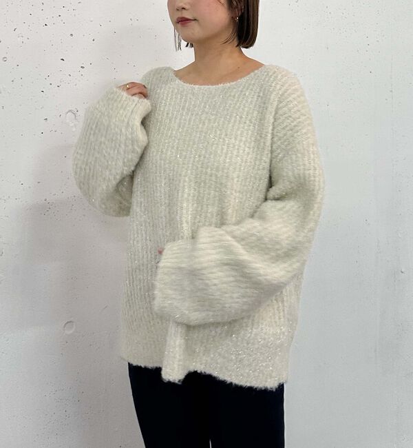 archives「ラメブークレバックシャンミドルニット」|ニット・セーター|IVORY