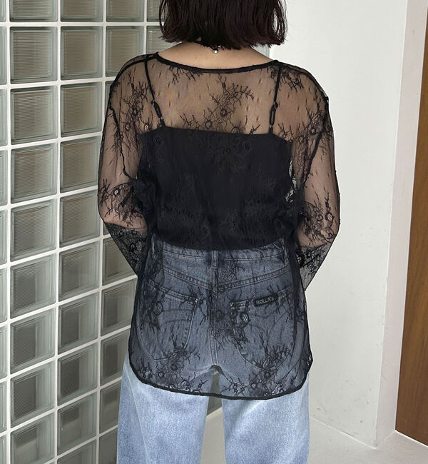 Doux archives「Ｖネックレースブラウス」|シャツ・ブラウス|