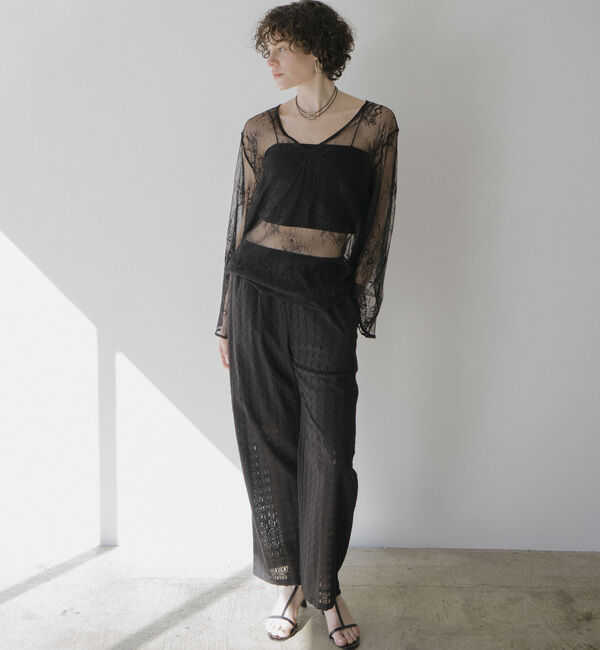 Doux archives「Ｖネックレースブラウス」|シャツ・ブラウス|