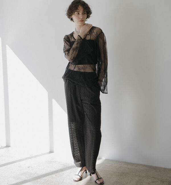 Doux archives「Ｖネックレースブラウス」|シャツ・ブラウス|