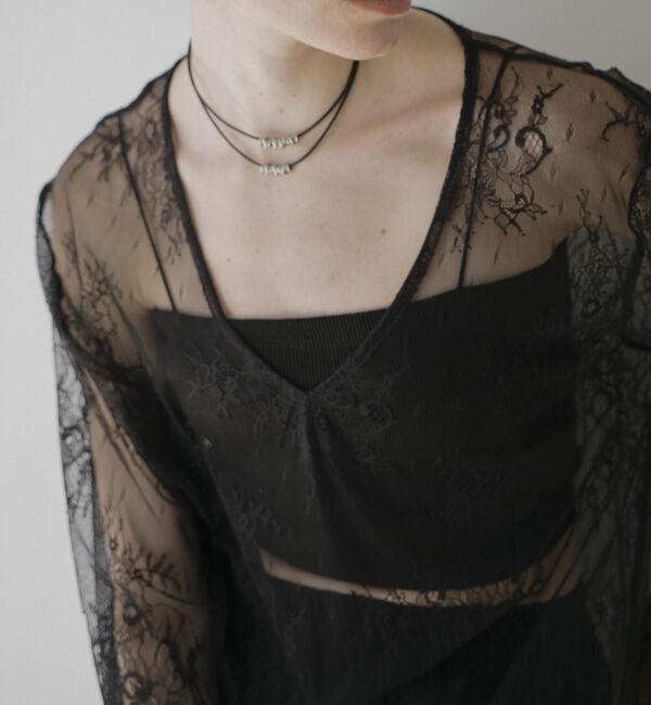 Doux archives「Ｖネックレースブラウス」|シャツ・ブラウス|