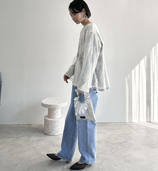 Doux archives「Ｖネックレースブラウス」|シャツ・ブラウス|