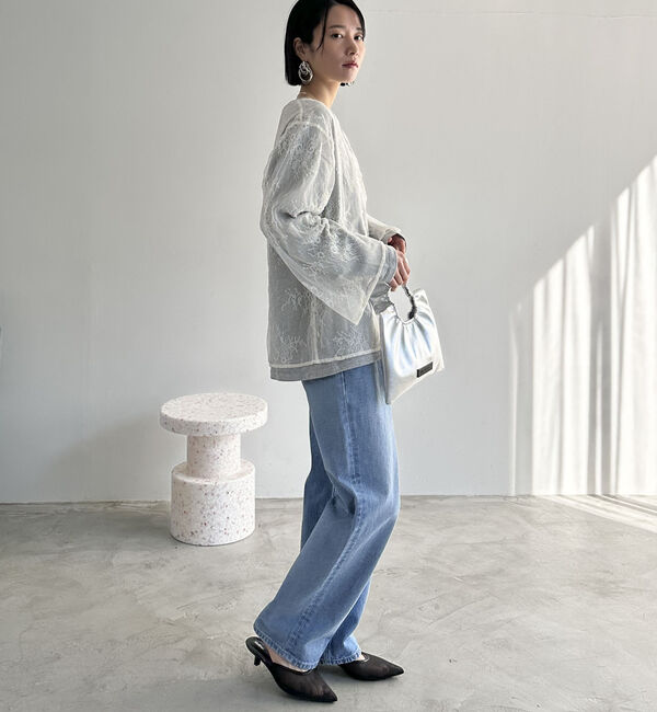 Doux archives「Ｖネックレースブラウス」|シャツ・ブラウス|