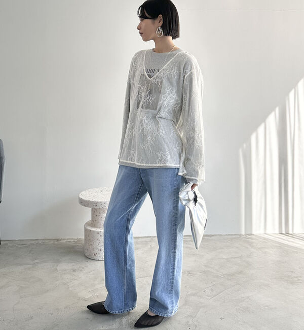 Doux archives「Ｖネックレースブラウス」|シャツ・ブラウス|