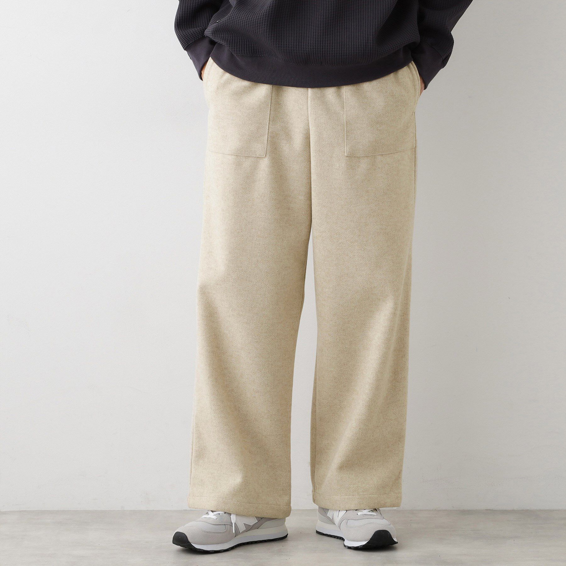 Dessin「【ウエストゴム/洗える】メルトンジャージパンツ」|その他|グレージュ(050)