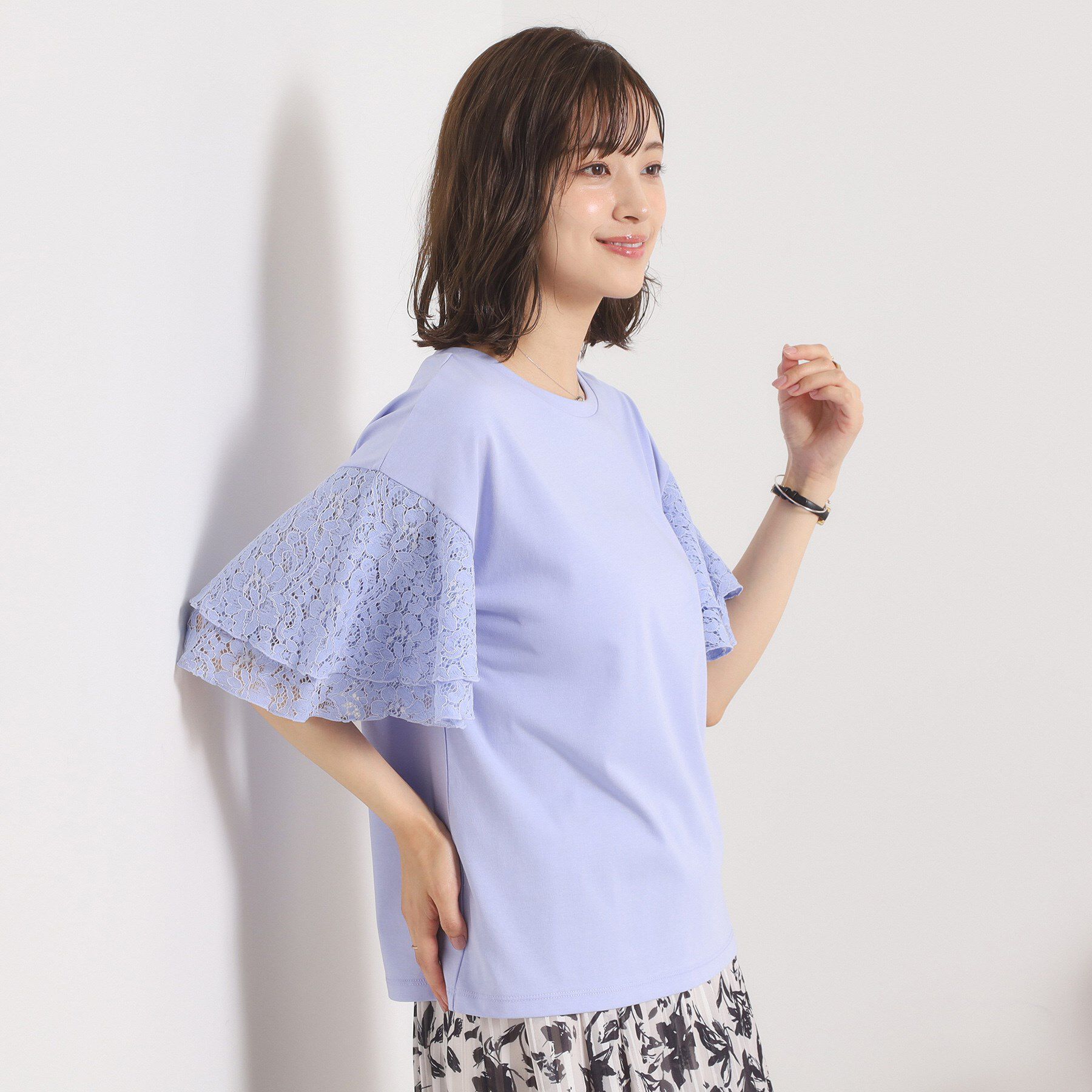 ITS&rsquo;DEMO「【手洗い可】袖フレアレースプルオーバー」|Tシャツ・カットソー|