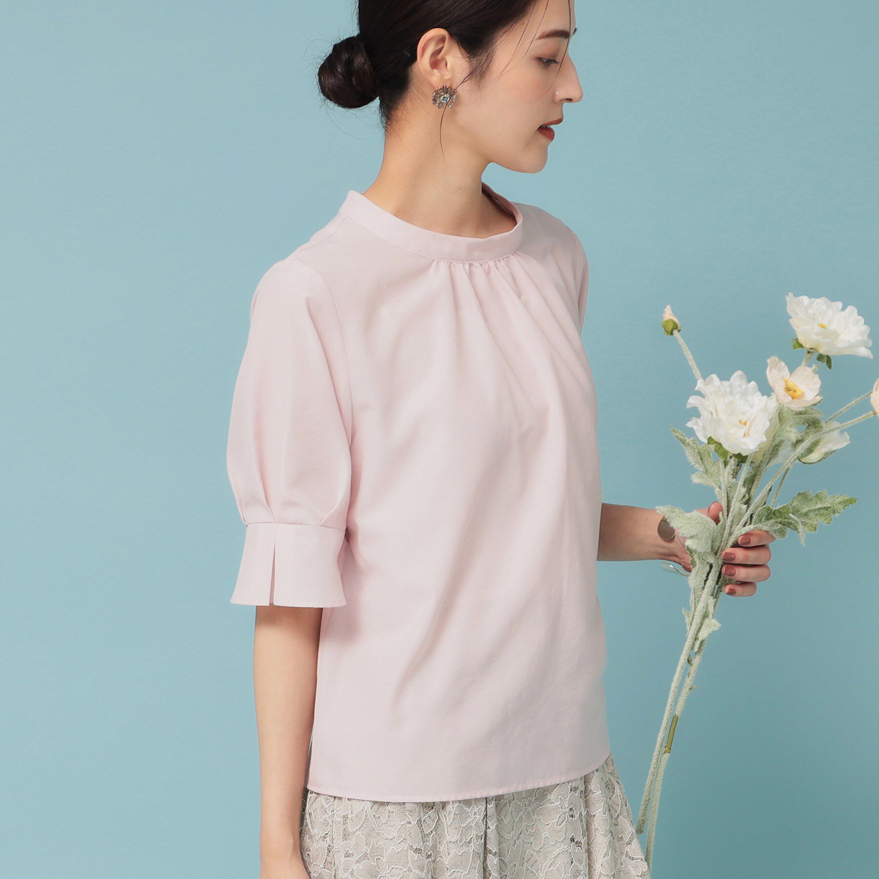 SunaUna「【きれいめ／定番シルエット】スタンドネックブラウス」|シャツ・ブラウス|