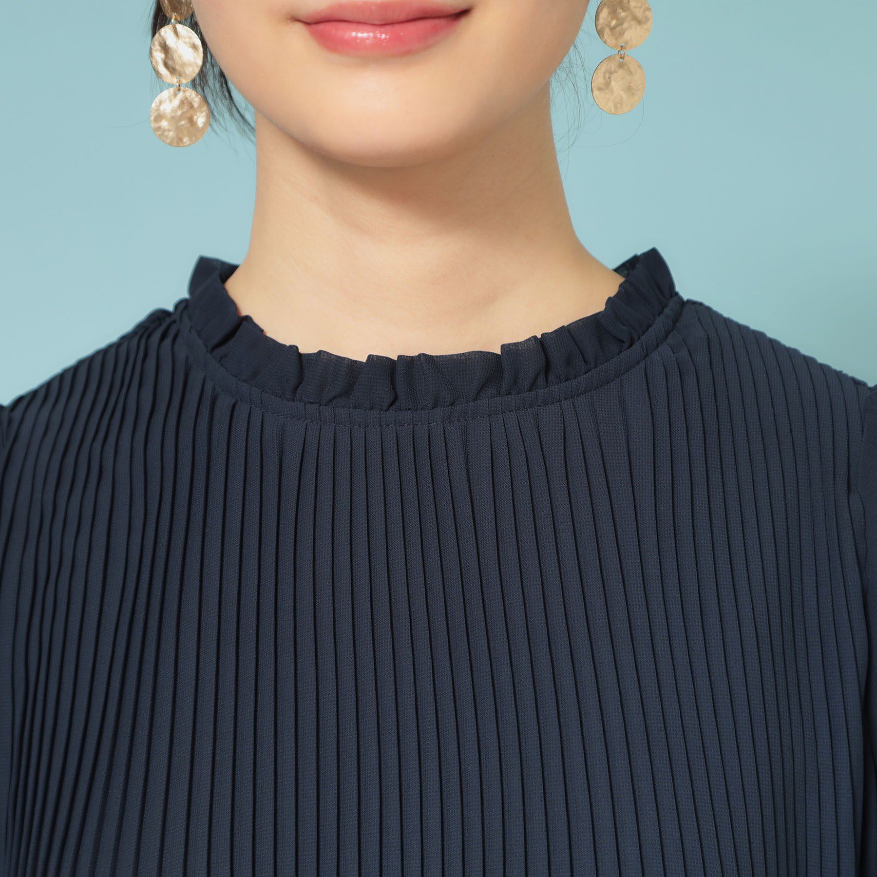 SunaUna「【新作／プリーツ／フレアスリーブ】Aラインブラウス」|シャツ・ブラウス|