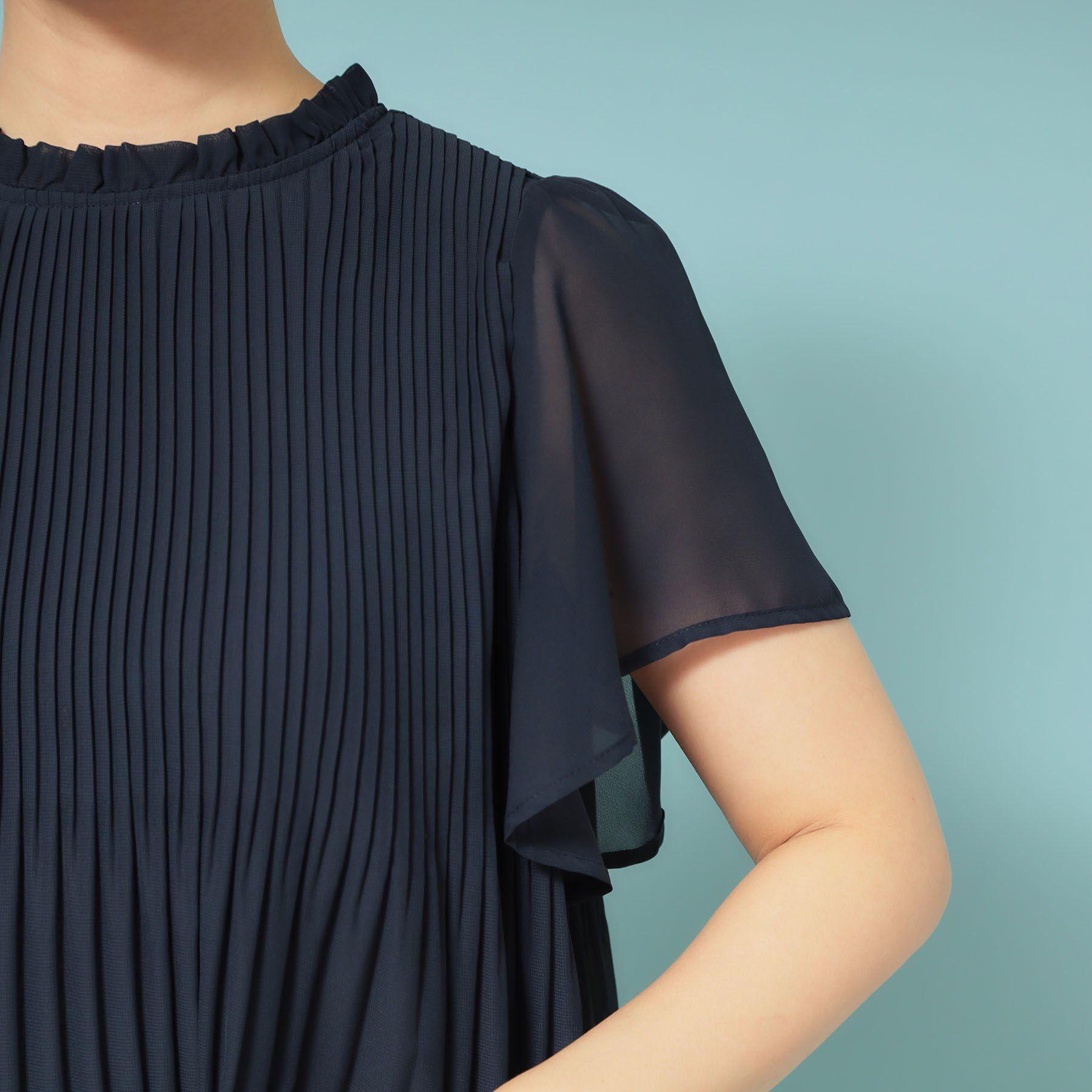 SunaUna「【新作／プリーツ／フレアスリーブ】Aラインブラウス」|シャツ・ブラウス|