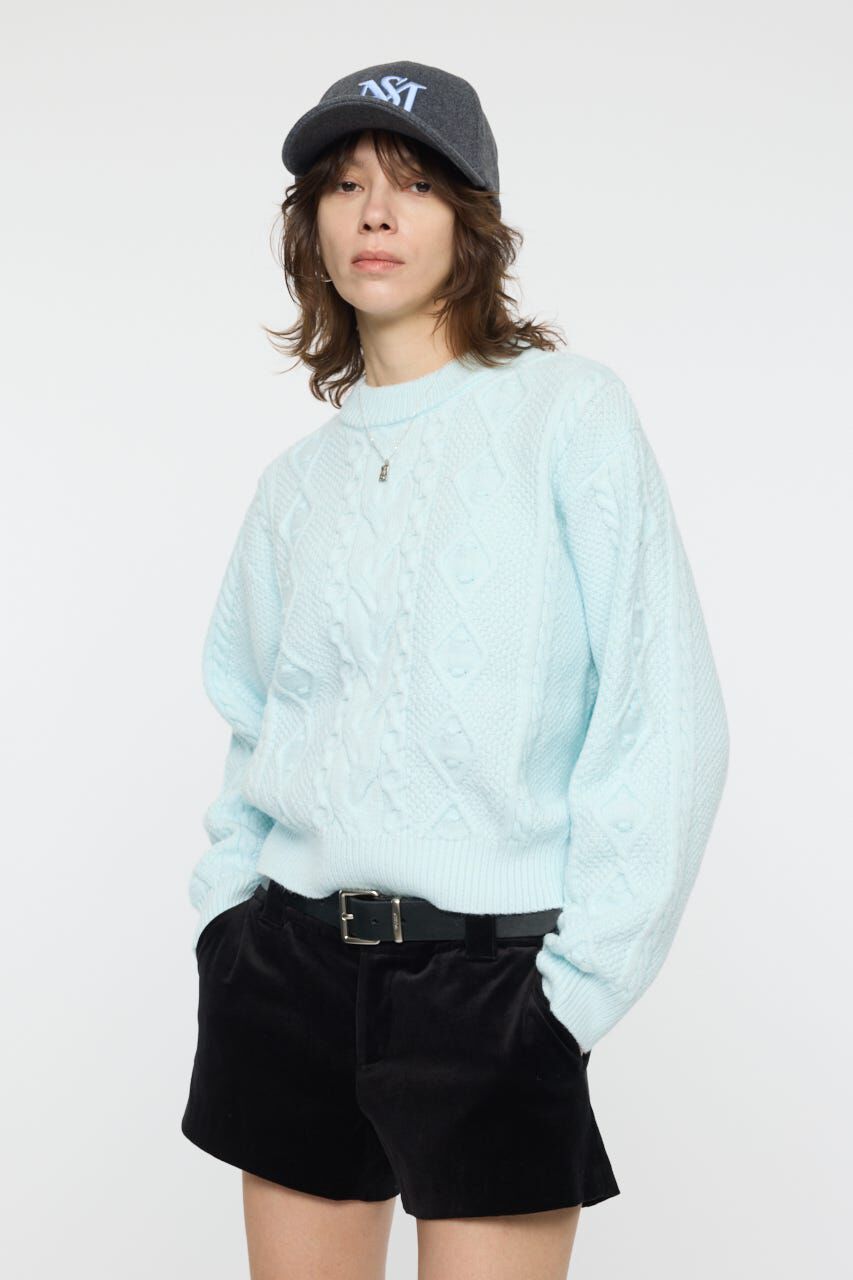 MOUSSY「POPCORN CABLE セーター」|ニット・セーター|