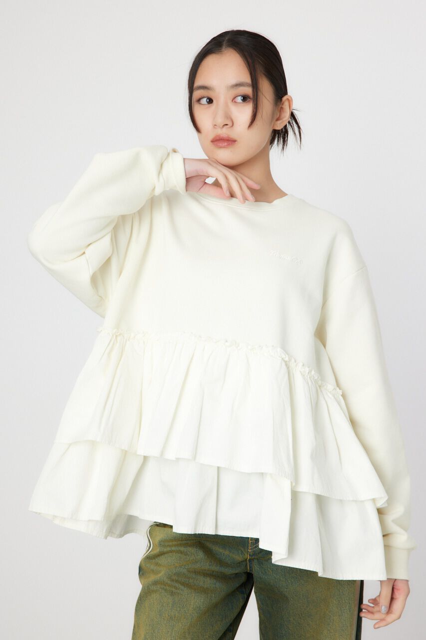 RODEO CROWNS「ピグメント布帛ドッキングトップス」|Tシャツ・カットソー|