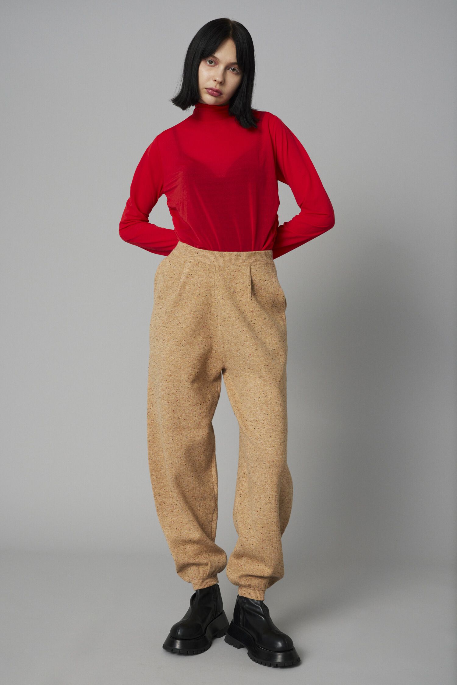 HeRIN.CYE「Nep cocoon knit pants」|その他|BEG