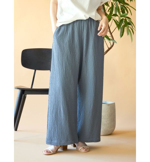 Ungrid「【WEB限定】ジャカードラフパンツ」|その他|ブルー