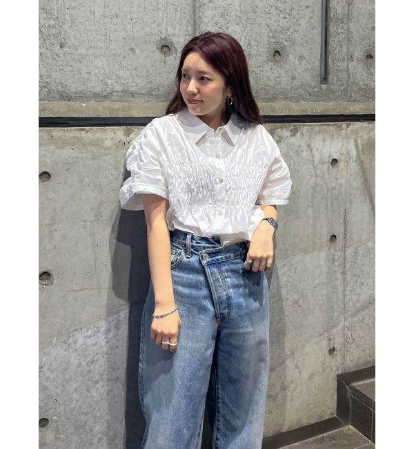 Ungrid「ハーフスリーブギャザーシャツ」|シャツ・ブラウス|