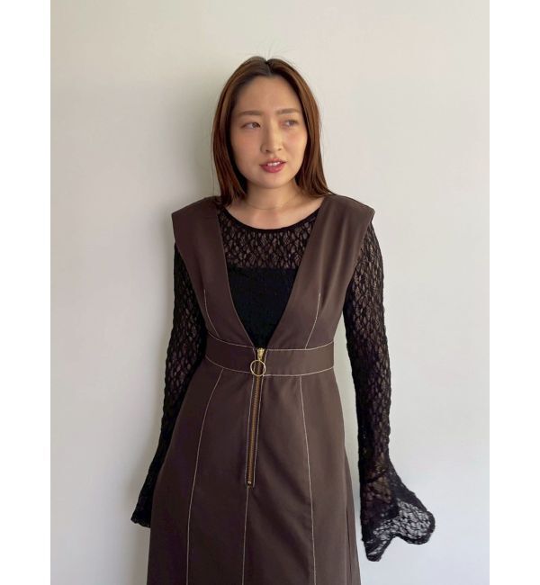 LAGUNAMOON「【別注Dickies】ZIPジャンパースカート」|ジャンパースカート|