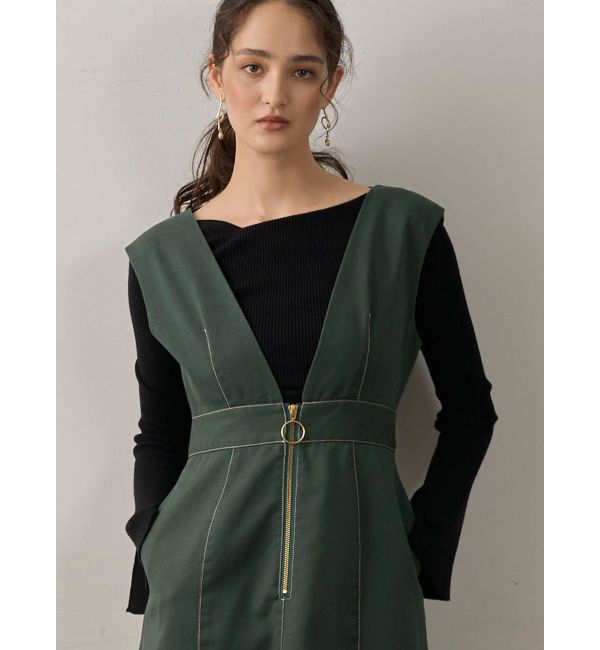 LAGUNAMOON「【別注Dickies】ZIPジャンパースカート」|ジャンパースカート|