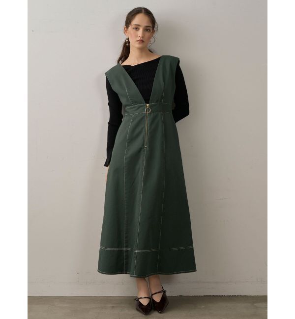 LAGUNAMOON「【別注Dickies】ZIPジャンパースカート」|ジャンパースカート|