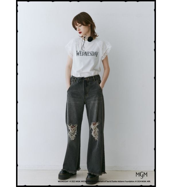 jouetie「レースドッキングラグランTシャツ【コラボ】」|Tシャツ・カットソー|