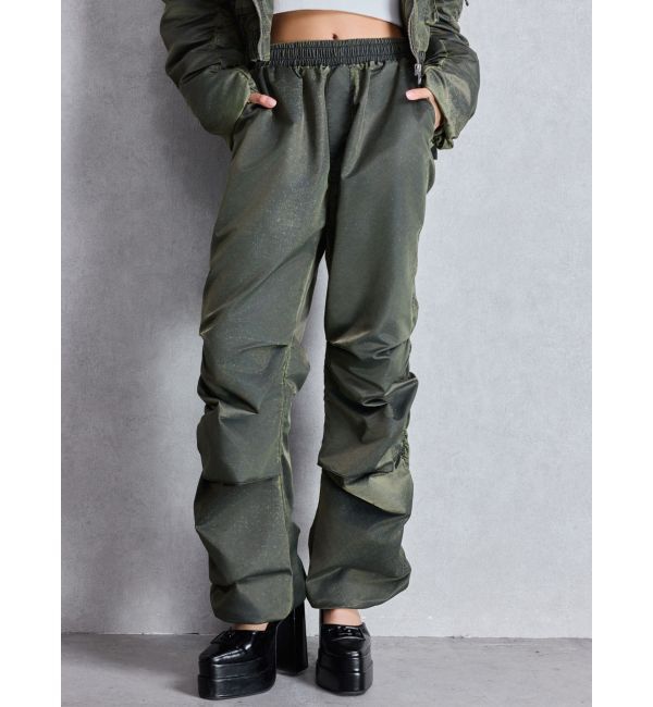 GYDA「サイドギャザーpigment processedパンツ」|その他|カーキ