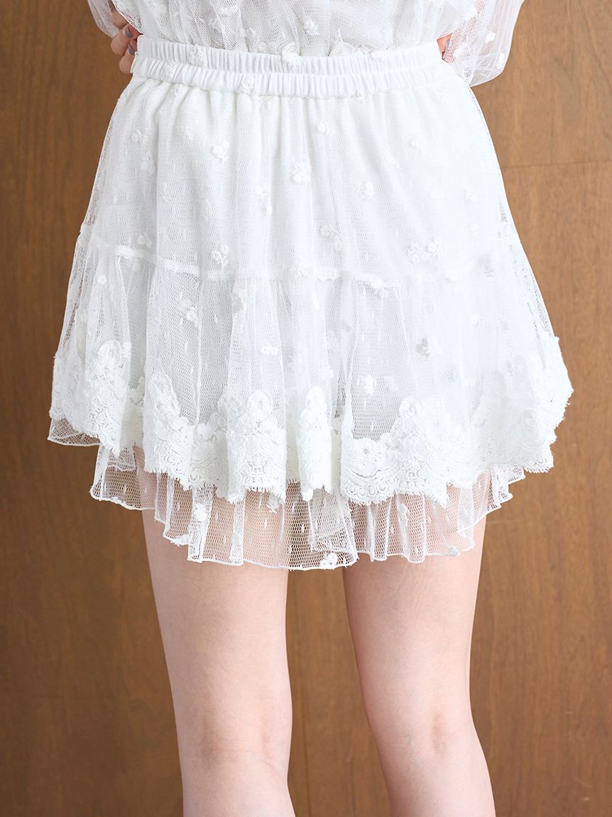 SNIDEL「チュールエンブロイダリースカショーパン」|その他|