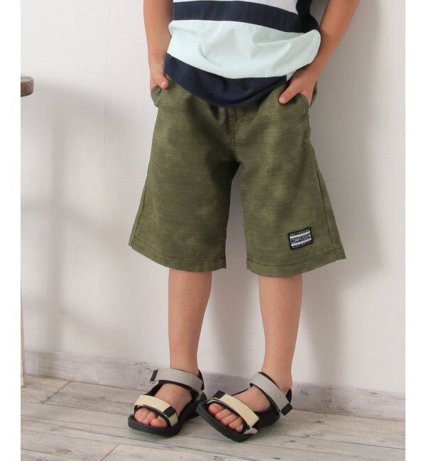 ikka kids「ムラ染め風ハーフパンツ（120~160cm）」|その他|オリーブ