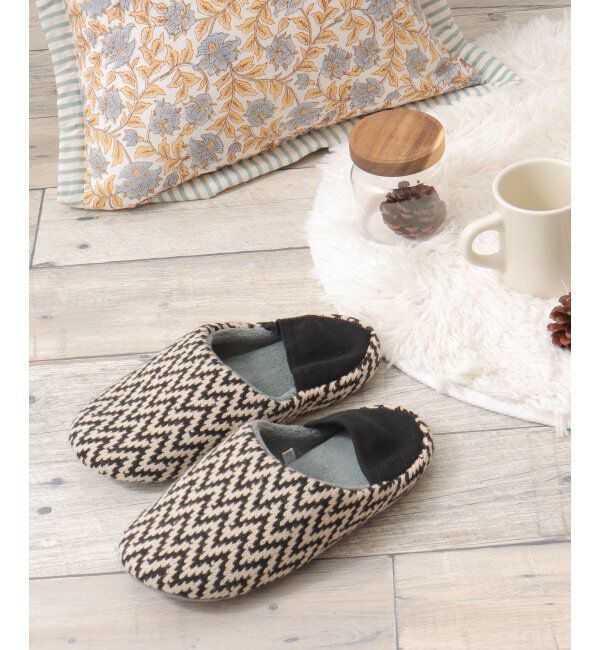 Lbc with Life「ニットルームシューズ 25」|ルームシューズ|ブラック