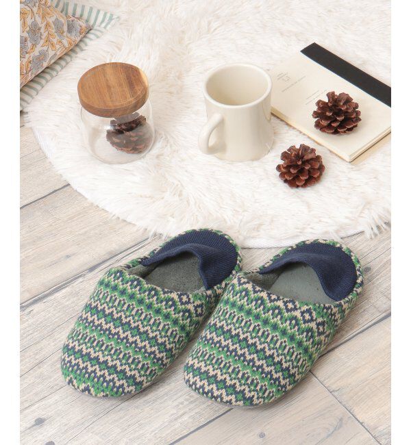 Lbc with Life「ニットルームシューズ 25」|ルームシューズ|グリーン