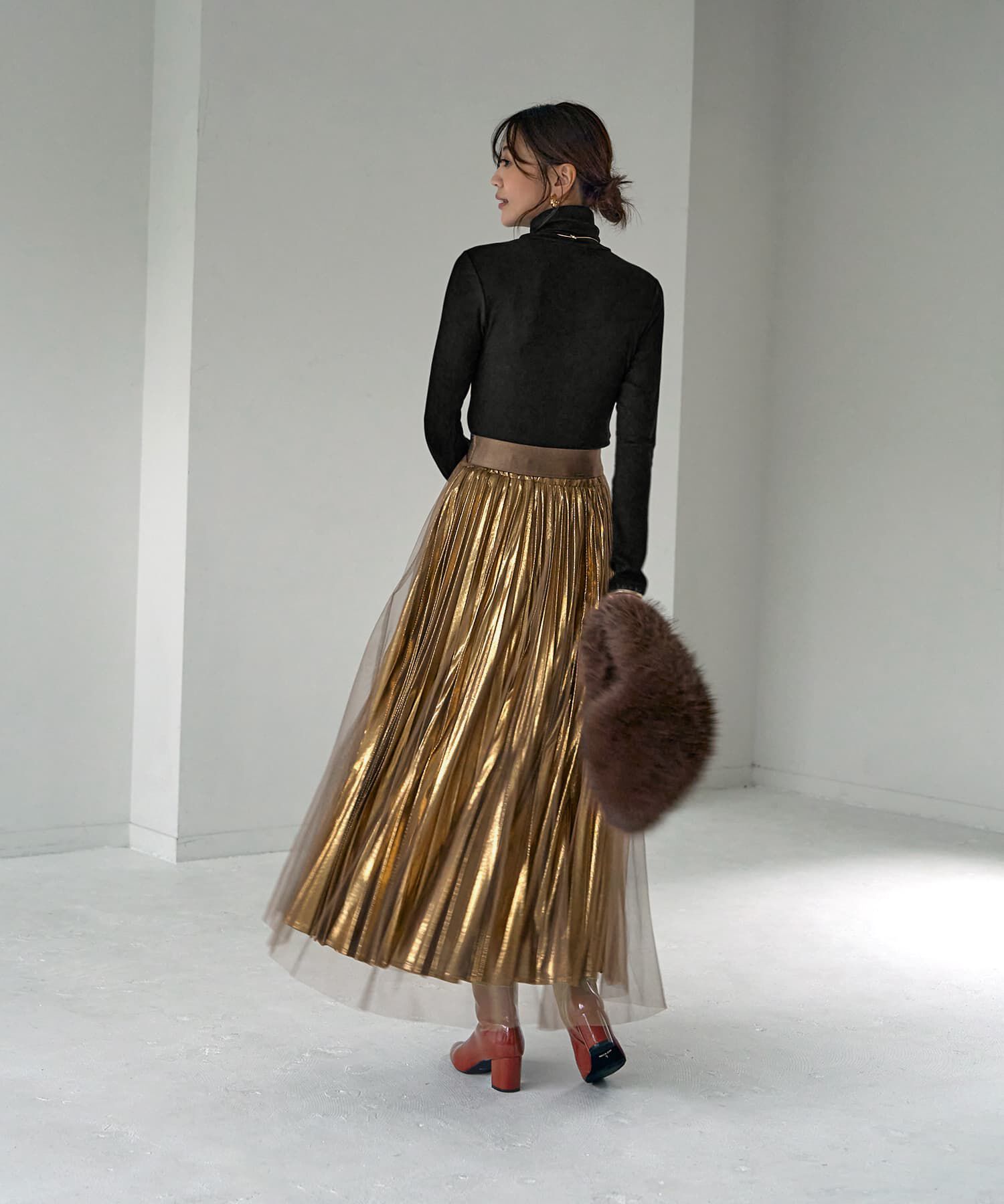 STYLE DELI「とろみ薄リブタートルネックトップス」|Tシャツ・カットソー|