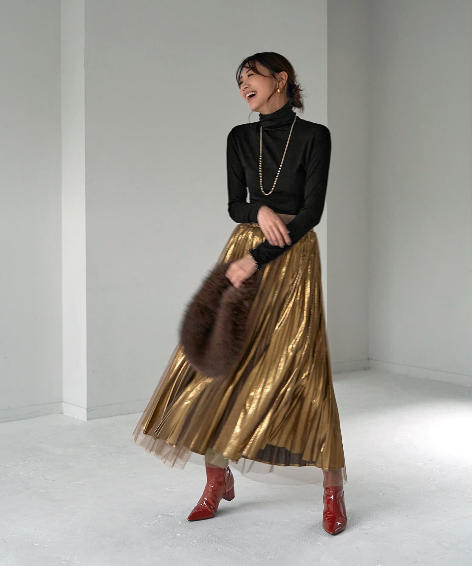 STYLE DELI「とろみ薄リブタートルネックトップス」|Tシャツ・カットソー|