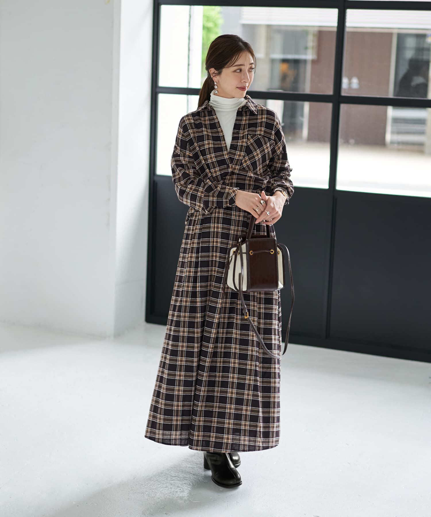 STYLE DELI「とろみ薄リブタートルネックトップス」|Tシャツ・カットソー|