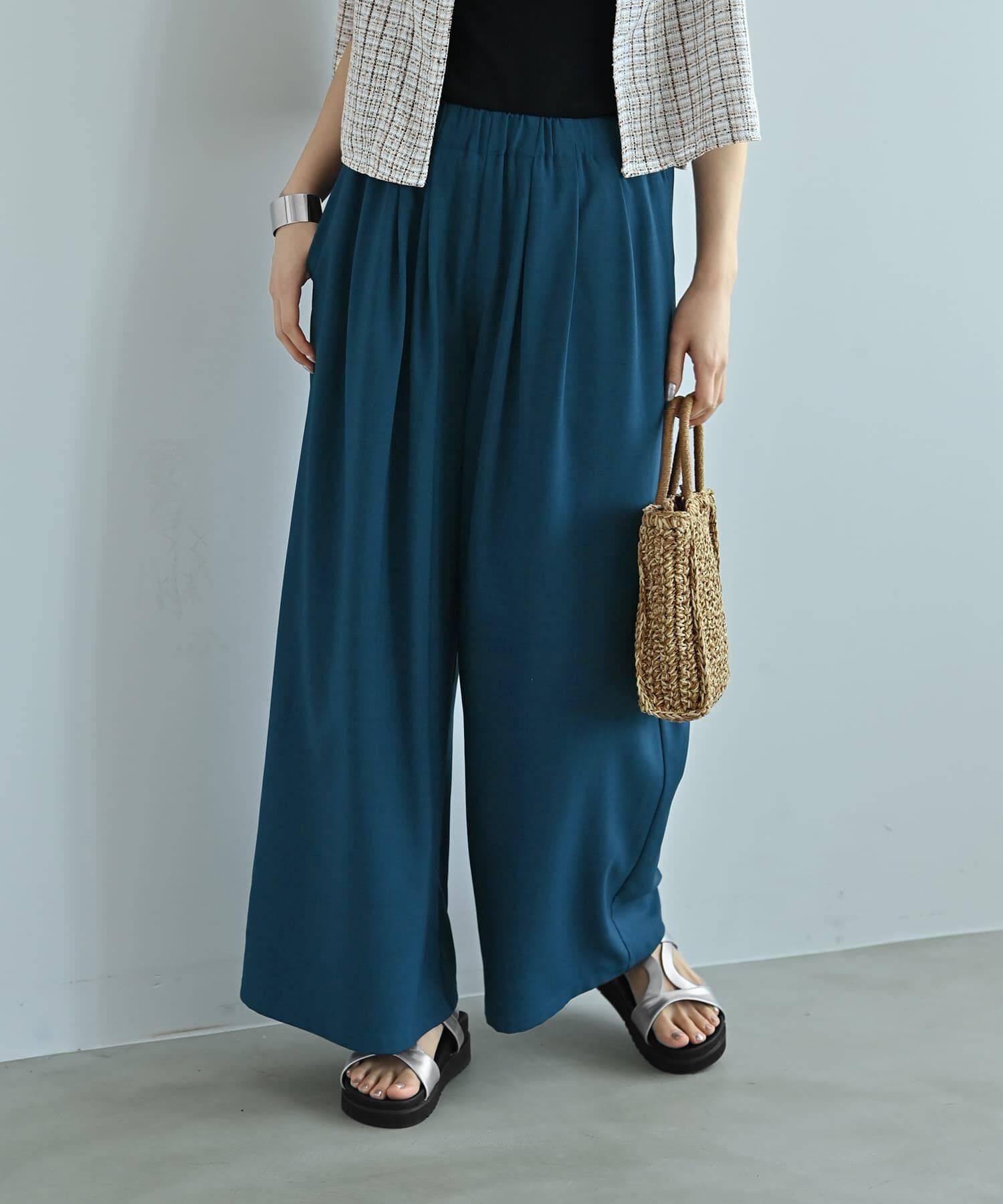 STYLE DELI「【Kana Oyama&times;BLK001】セットアップパンツ／DELI size」|その他|ブルーグリーン