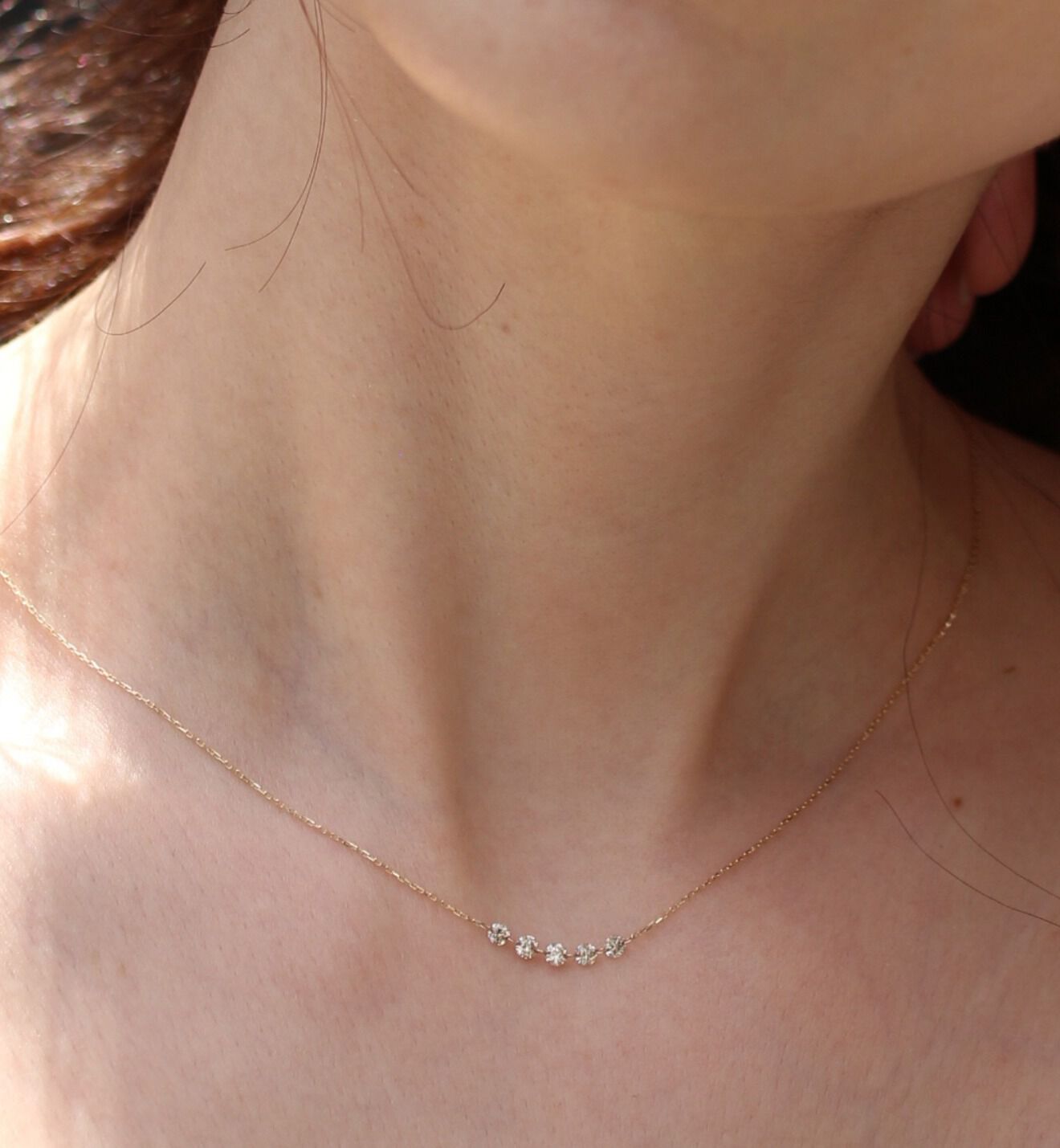  「K10YG ヌーディシャンパンダイヤモンド5石 ネックレス」|ネックレス|