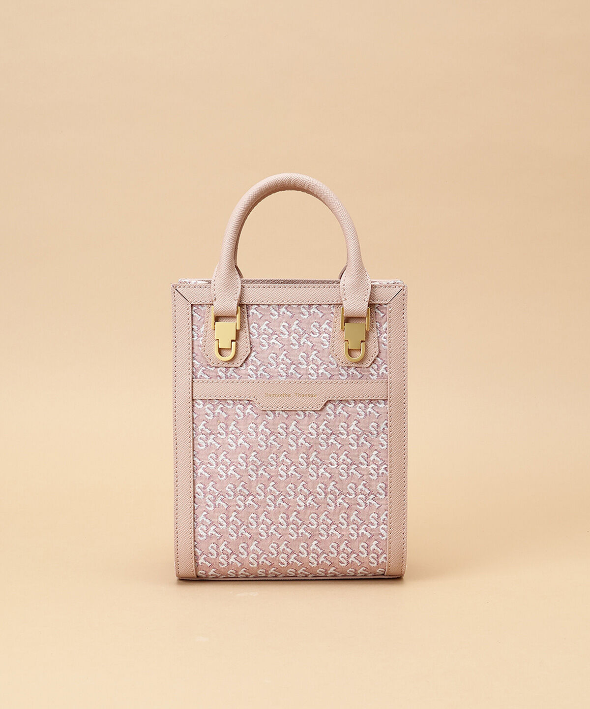Samantha Thavasa「ST Jacquard シルエット 縦型スクエアトートバッグ」|トートバッグ|ピンク