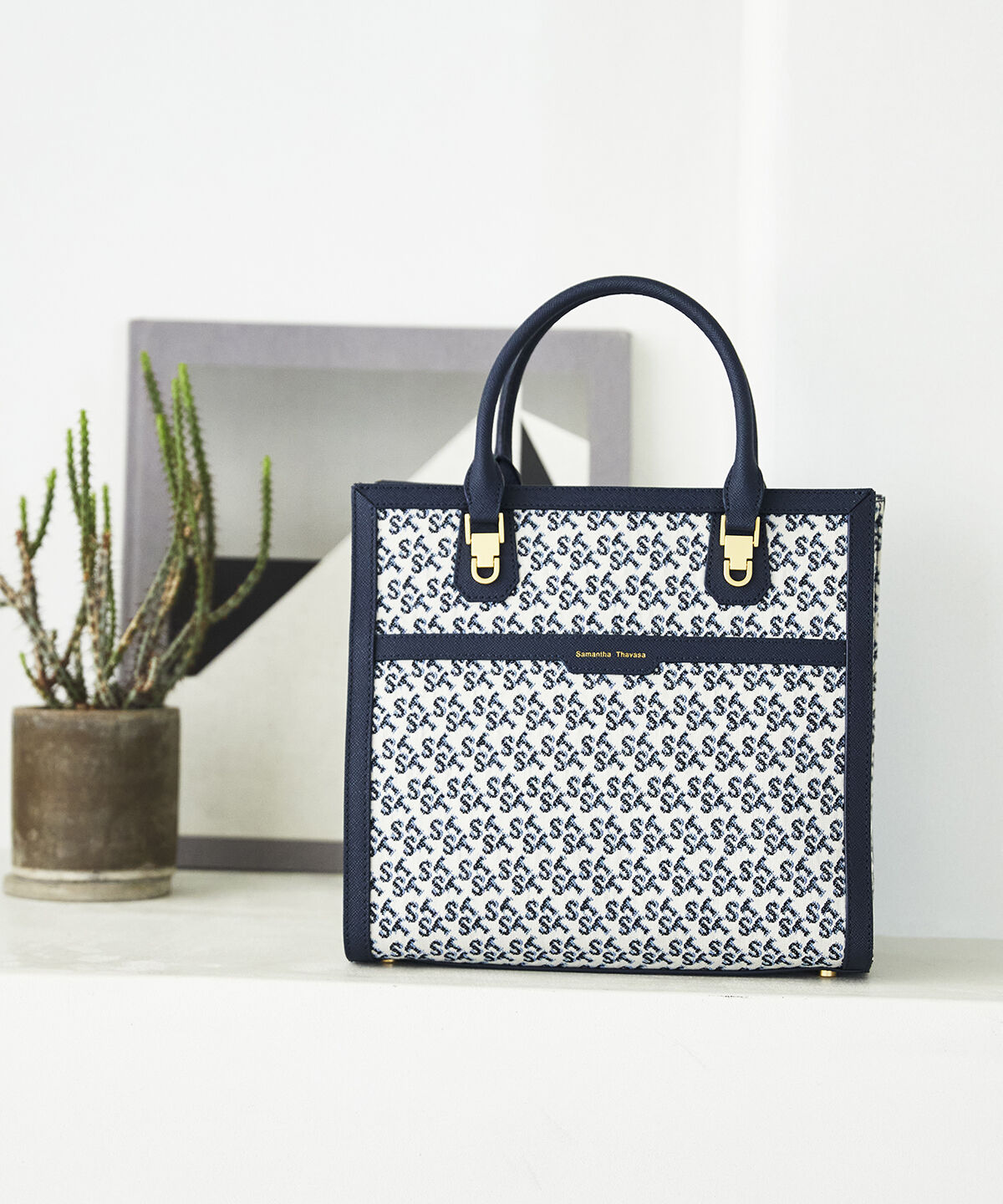 Samantha Thavasa「ST Jacquard シルエット スクエアトートバッグ」|トートバッグ|