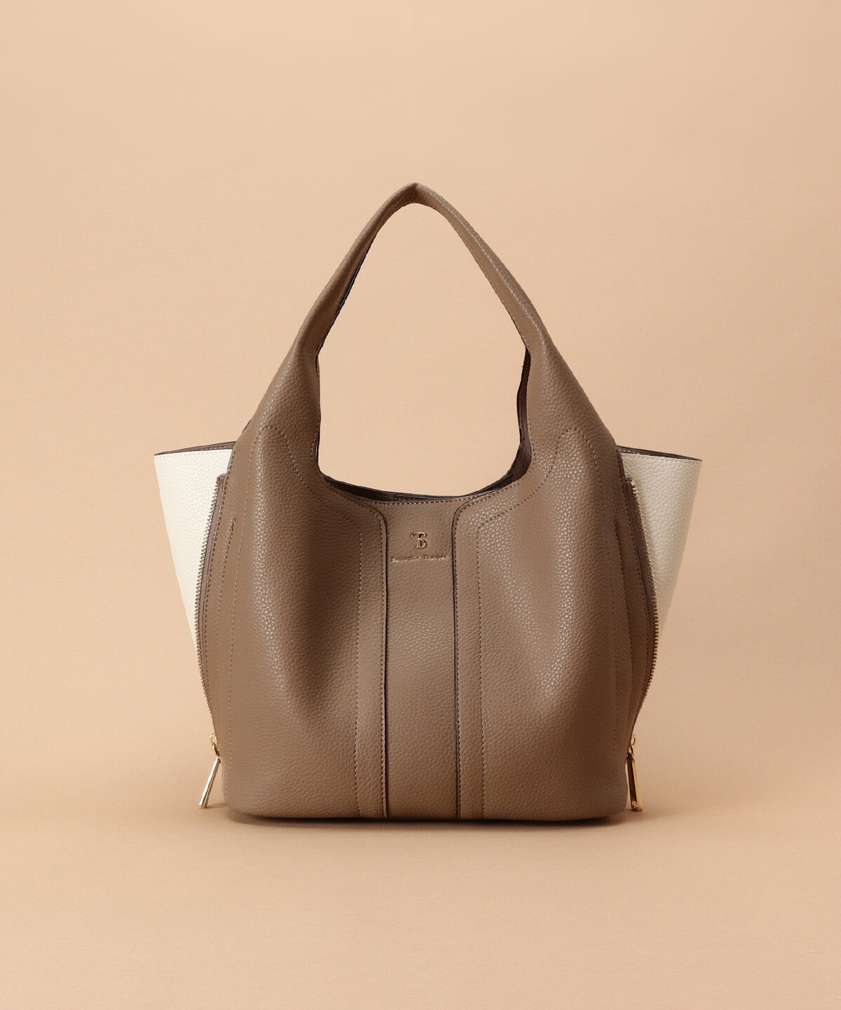 Samantha Thavasa「サイドファスナー トートバッグ 小サイズ」|トートバッグ|グレージュ