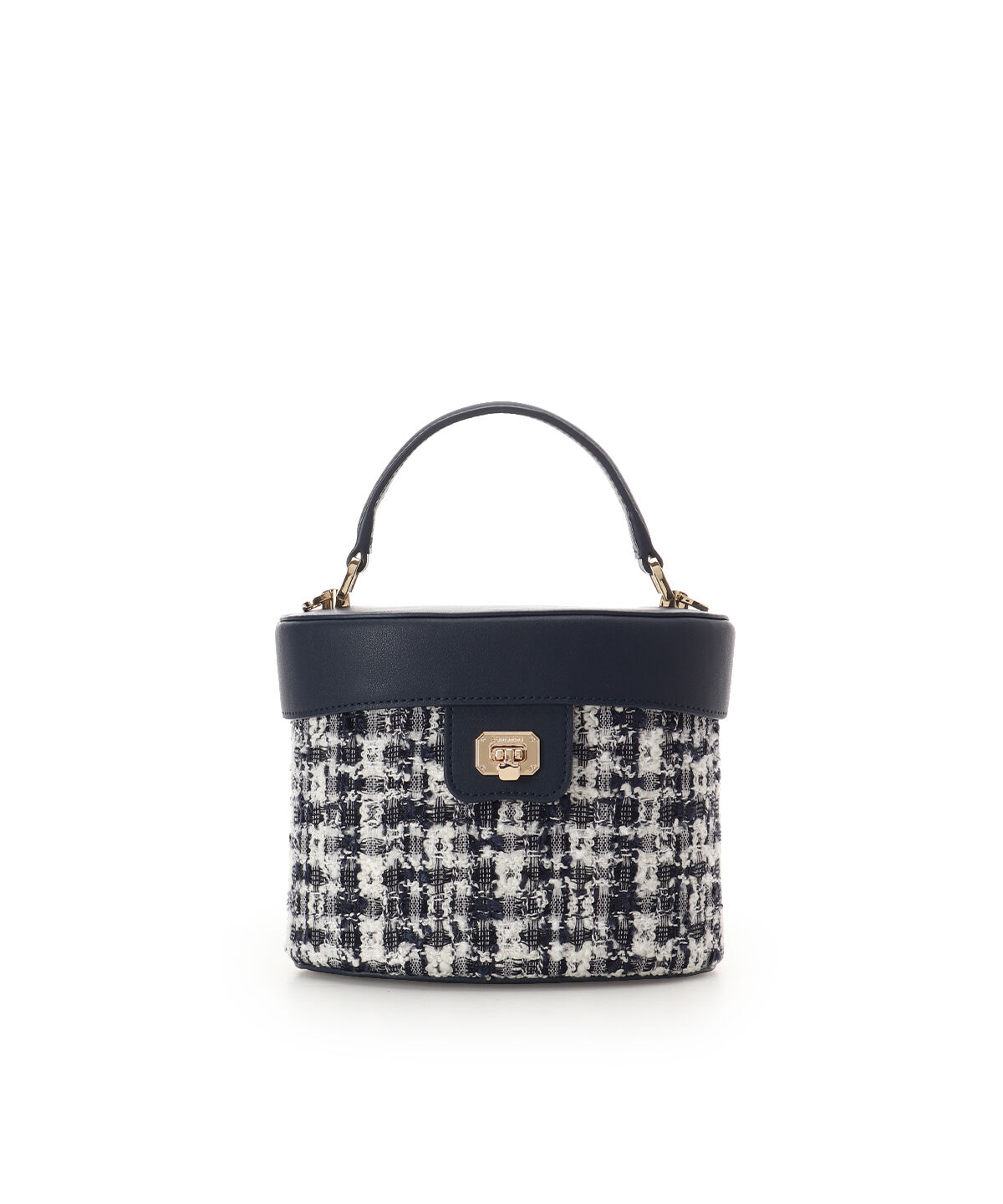 Samantha Thavasa「オリジナル金具ツイード バニティバッグ」|ハンドバッグ|ネイビー