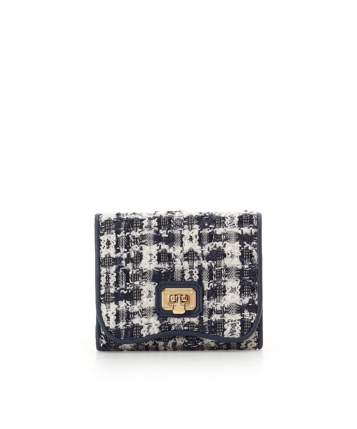 Samantha Thavasa「オリジナル金具ツイード 折財布」|財布|ネイビー