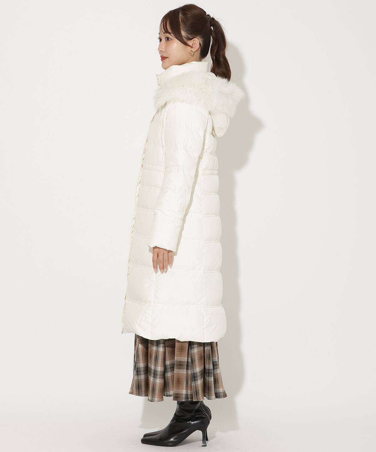 アンドクチュール「FOXファー付きミドルロングダウン」|ダウン|