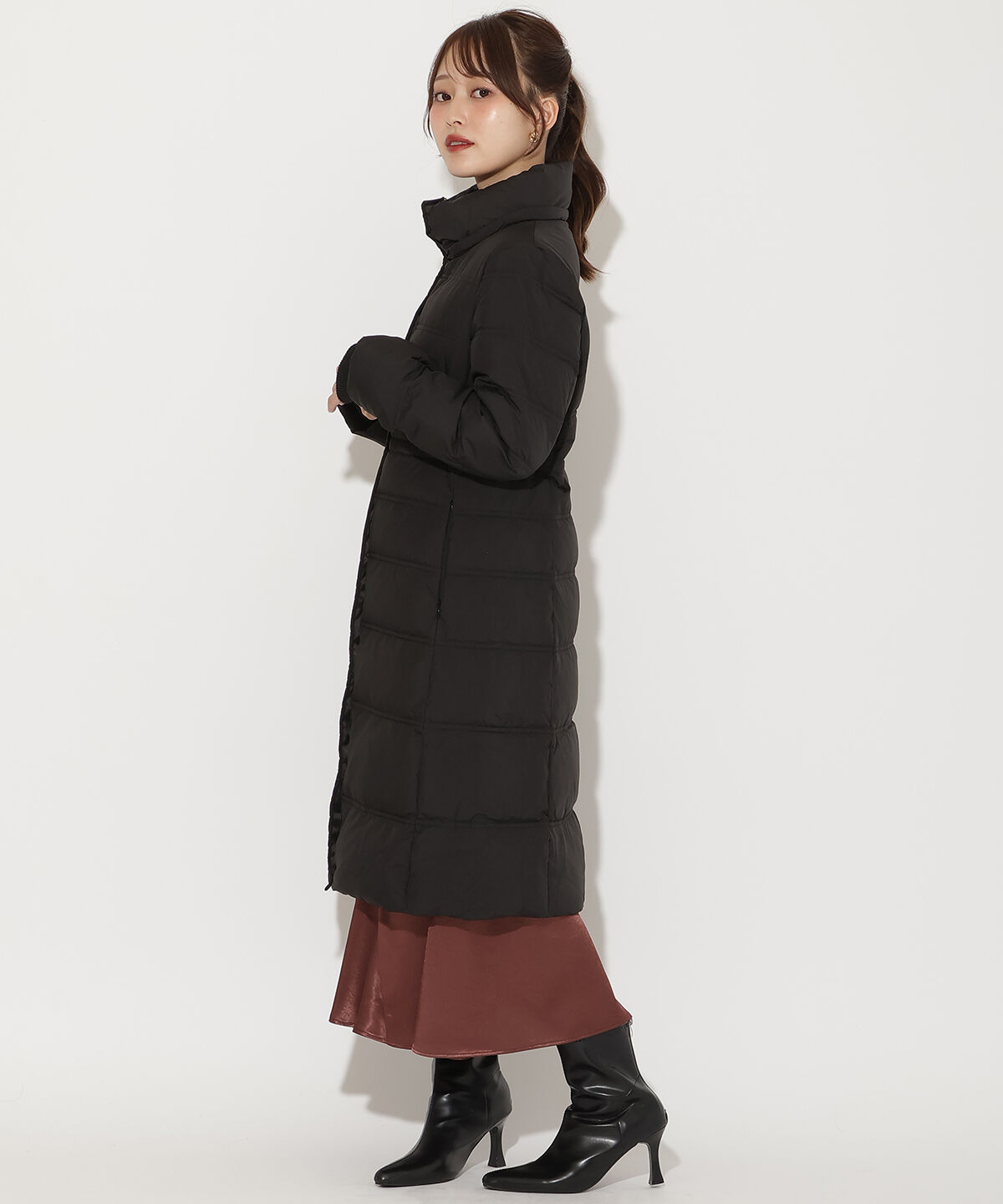 アンドクチュール「FOXファー付きミドルロングダウン」|ダウン|