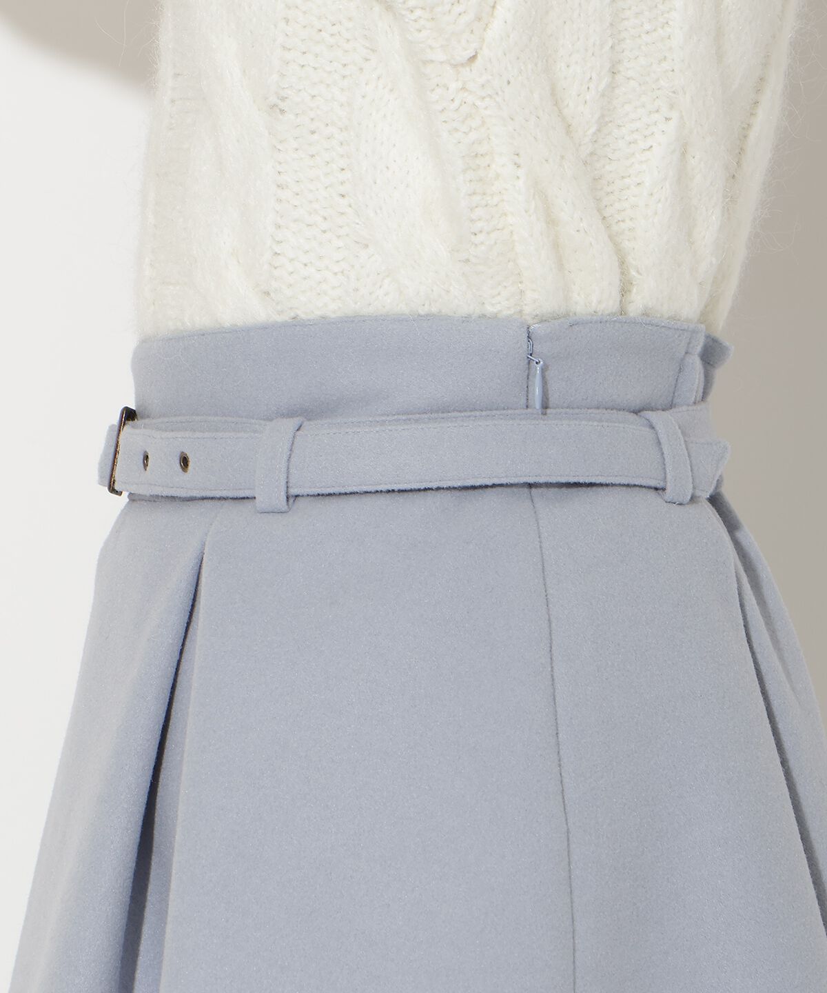 アンドクチュール「ベルト付きボックスミニスカート」|台形|