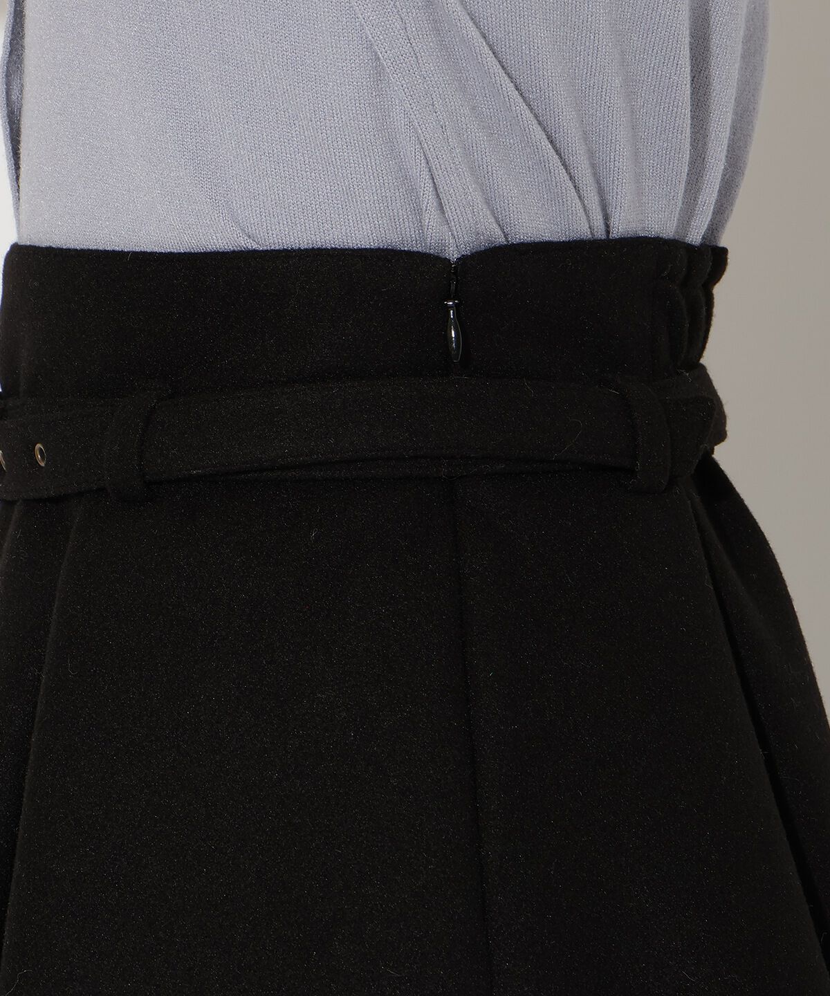 アンドクチュール「ベルト付きボックスミニスカート」|台形|